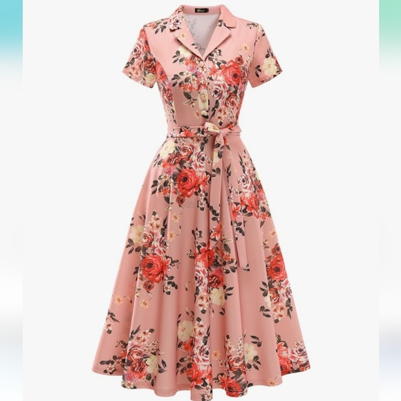 Wedtrend Dresses & Skirts - Dusty Rose Chic Floral Midi Dress